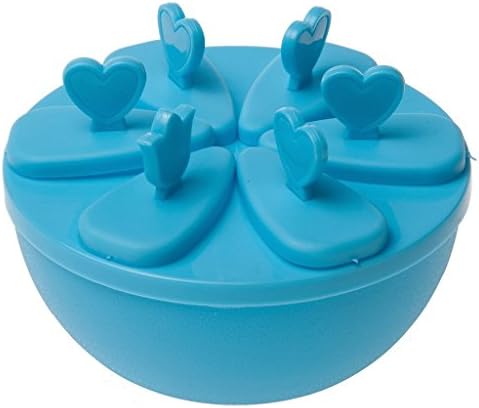 Airstomi Durable Popsicle Molds Blue Color Ice Pop Molds with Bowl Ice Pop Maker Set Of 6