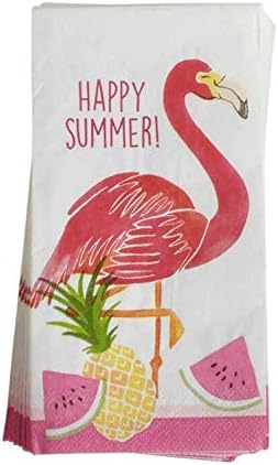 Northeast Home 2-ply Guest Towels Buffet Hostess Paper Napkins, 20-Count, Tropical Summer (Flamingos)
