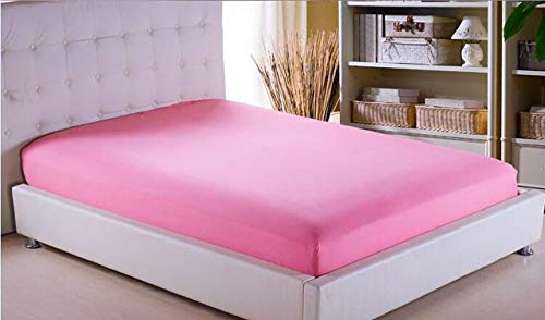 Lawrance Caprino Cotton Deep Fitted Sheets (Double, Baby Pink)