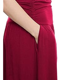 Loxdonz Falda larga con bolsillos y cintura alta para dama