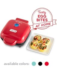 Dash DBBM450GBRD08 Deluxe Sous Vide Style Egg Bite Maker with Silicone Molds for Breakfast Sandwiches, Healthy Snacks or Desserts, Keto & Paleo Friendly, (1 large, 4 mini), Red