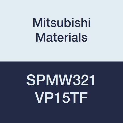 Mitsubishi Materials SPMW321 VP15TF Coated Carbide Milling Insert, Class M, Round Honing, Square, Grade VP15TF, 0.375" Inscribed Circle, 0.125" Thick, 0.016" Corner Radius (Pack of 10)