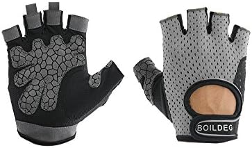 Outdoor Sport Braethable Fitness Anti-slip Yoga Gloves,Gray M