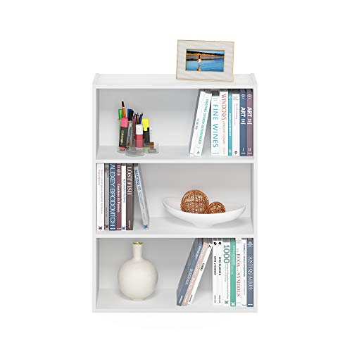 Furinno Pasir 3-Tier Open Shelf, White Plain