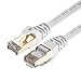 SNANSHI Cat 7 Ethernet Cable 15 ft White, Cat7 Flat Ethernet Patch Cables - Internet Cable Shielded RJ45 Connectors Compatible with Switch/Router/Modem/Patch Panel
