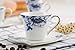 Porlien Blue Floral 2-ounce Porcelain Espresso Cups/Demitasse Cups& Saucers Set of 4, for Teatime, Tea Party, Gift for Family & Friends
