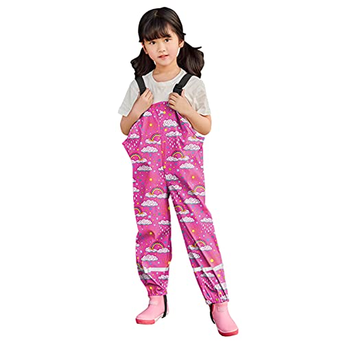 Girls Cartoon Rain Pants Kids Boys Rain Dungarees Windproof