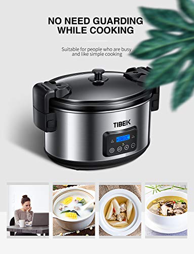 Slow Cooker, 8.5-Quart Programmable Slow Cooker with Digital Timer Up TO 20 Hours, Sealing and Locking Lid, Dishwasher Safe Non-Stick Stoneware Crock Pot, Auto Shut Off   - Thumbnail 3