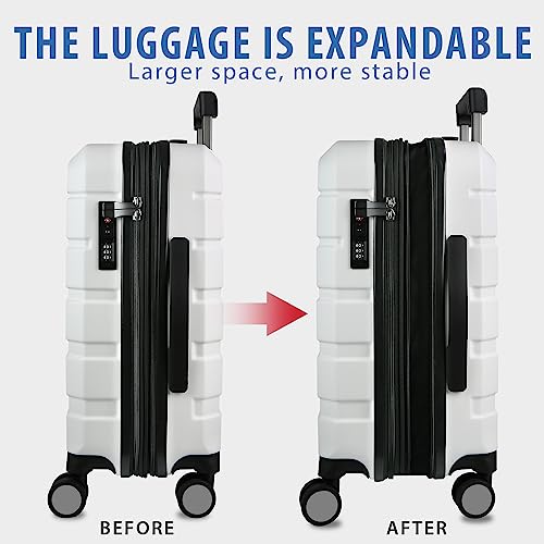 KROSER Hardside Expandable Carry On Luggage with Spinner Wheels & Built