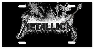 Metallica Black Fire Vanity License Plate