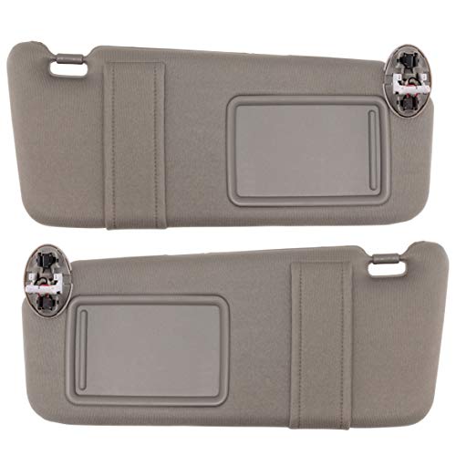 IAMAUTO 80922 New Sun Visor Left and Right Gray Pair for 2007-2011 Toyota Camry with Sunroof and Vanity Light in Ceiling (Set of Driver and Passenger Side Visors)