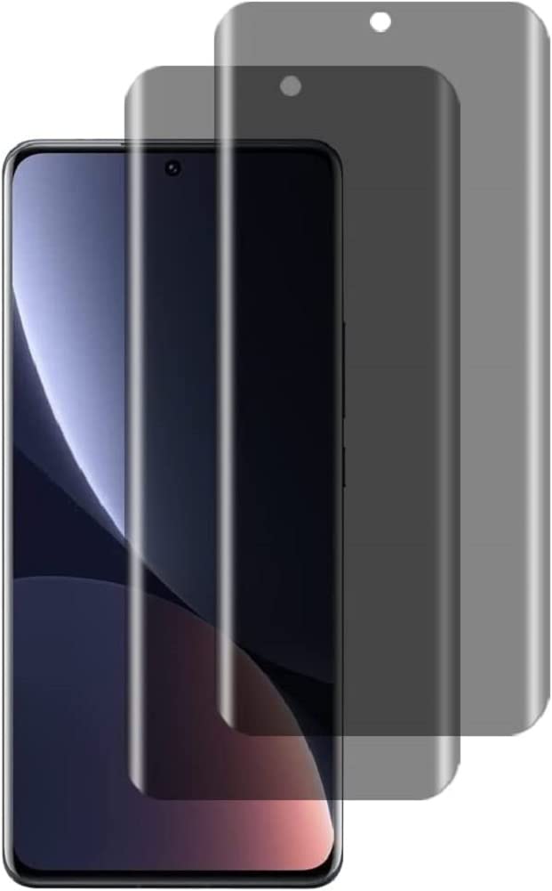 Hkess 2 Pack Anti-Spy Screen Protector for Xiaomi 12 / 12X - Full Screen Privacy Screen Protector, 3D Tempered Glass Film, 9H Hardness Anti-Peeping Full Coverage Protector Anti Scratch