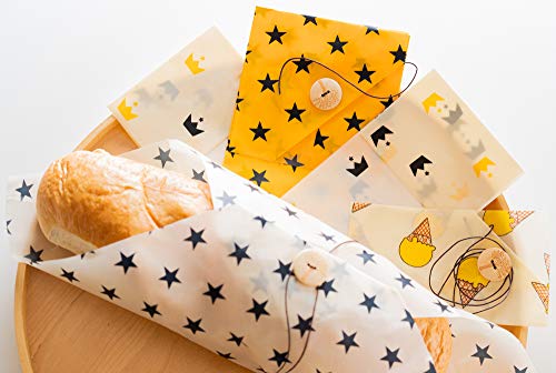 Reusable Beeswax Food Wrap (5 Pack) - Bread, Sandwich & Cheese Wraps | Biodegradable, Sustainable, E - //coolthings.us
