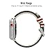 MoKo Compatible Band Replacement for Apple Watch 42mm 44mm Series 5/4/3/2/1, Soft Canvas Fabric Replacement Sports Strap + Watch Lugs - Black & White & Brown & Red (Not fit 38mm 40mm Versions)