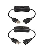 Onite 2pcs of Male to Female USB Cable with ON/OFF Switch,Extension USB Cord for Raspberry Pi & Arduino LED Strip String - Easy Start/Reboot