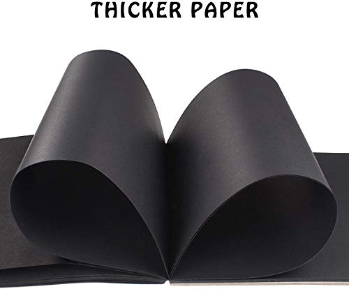 Black Sketch Pad, L\'émouchet Sketch Book, Durable Sketch Pad for Drawing, 60 Sheets,30 Sheets Each, 2-Pack, 9”W x 12”L Sketch Book Perfect for Graphite & Colored Pencils,Charcoal,Oil Pastels,Gel Pen