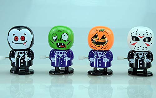 16 Pack/Lot Halloween Toys Funny Jumping Pumpkin King Witch Rotating Ghost Walking Skeleton Man Novelty Toys Wind Up Toys For Halloween Party Gift - Thumbnail 7