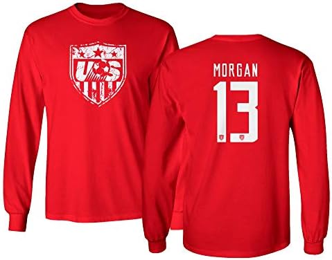 TURXIN New Soccer Shirt America USA National Team #13 Morgan Long Sleeve T-Shirt
