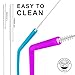 Evalasting Silicone Drinking Straws Reusable Set: 4 Regular Slim + 4 Wide 10.5