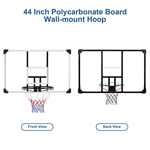 MaxKare 44 Inch Basketball Backboard WallMount Hoops & Goals Rim Combo