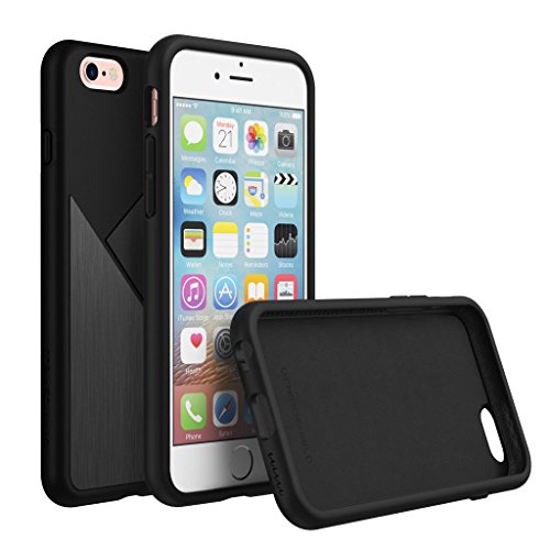 iPhone 6s Case, RhinoShield [SolidSuit Brushed Steel] Heavy Duty Shock Absorbent. Ultra Thin Scratch Resistant with. 11ft Drop Protection Rugged Cover for Apple iPhone 6 - Brushed Steel Black