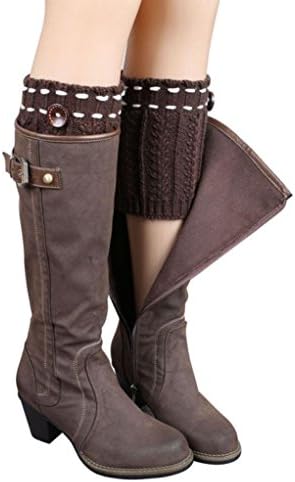 Laimeng,1 Pair Knitted Leg Warmers Socks Boot Cover (Brown)
