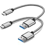Short USB C Cable 1ft, BEST4ONE USB3.0 to Type C Cable Nylon Braided Fast Charger Cord for Samsung Galaxy S10 S9/S8 Plus Note 8/9, LG G6 G5 V20 V30, Google Pixel 2/3, Moto Z/Z2 Force, More [2-Pack]