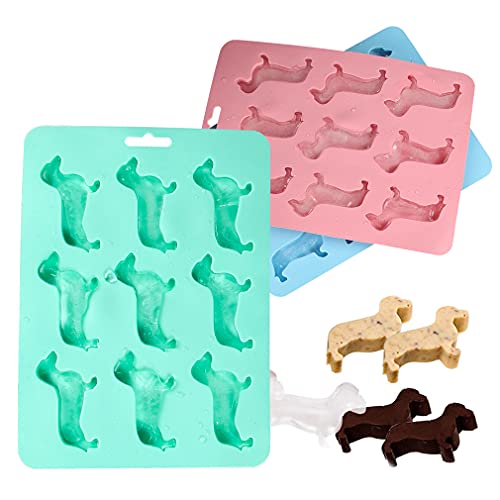 Ice Cube Trays, Mini Dachshund Dog Shape Silicone Ice Tray With 9 Ice
