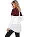 Sherosa Women's Casual Wear Striped Tops Crew Neck Back Lace Shirts (Wine Red,XL) …