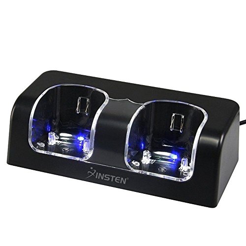 Insten-Dual-Charging-Station-w-2-Rechargeable-Batteries-LED-Light-for-Wii-Remote-Control-Black-Original-Wii-Controllers-Not-Included-Retail-Packaging