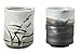 Japanese tea cups Yunomi brown and reed motif beautiful design, set of 2, 6 ounce