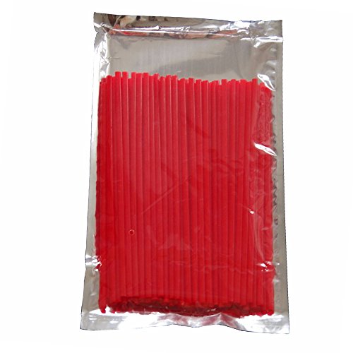 72Pcs Motorcycle Motocross Dirt Bike Wheel Rim Spoke Skins Covers Wrap Decor Protector Kit (Red)