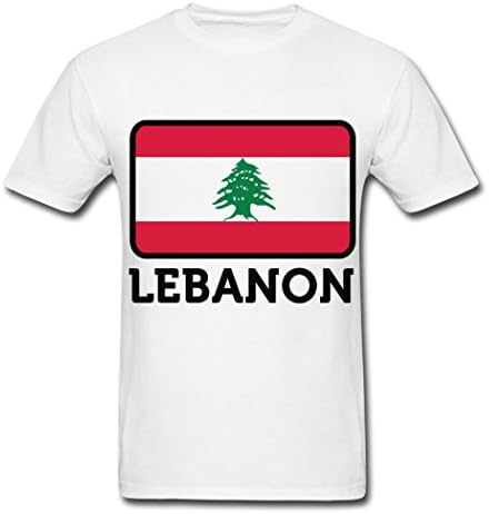 Lidong Flag Lebanon hot sell Men's T-Shirts White S