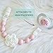 2 Universal Baby Pacifier Clips with Silicone Teething Beads for Girls,2 MAM Pacifier Clip Adapters, Soothie Pacifier Holder & Baby Teether Holder, Binky Clips are Best Baby Girl Gifts (Mint & Pink)