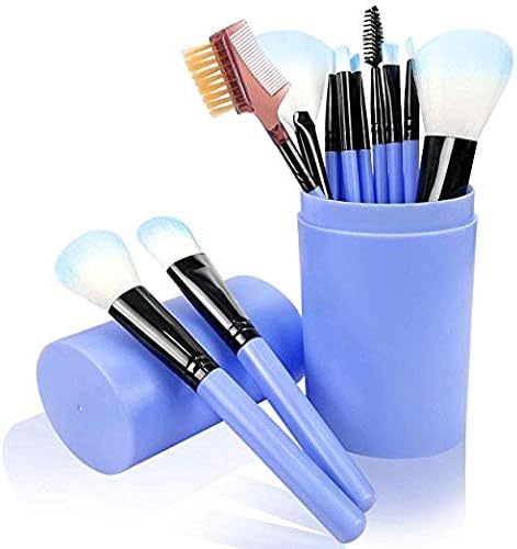 KABEER ART 12 Pcs Makeup Brushes with Case for Foundation Eyeshadow Eyebrow Eyeliner Blush Powder Concealer Contour (Pink)