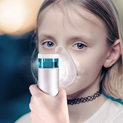 CISNO Handheld Ultrasonic Inhaler for Kids Adults, USB Rechargeable Humidifier Cool Mist for Home Use, with Mask and Mouthpiece