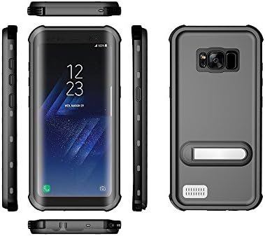 Samsung Galaxy S8 Plus Waterproof Case, Premium Full Sealed Underwater Shockproof Dirt-proof Snow-proof Case with Kickstand Cover for Galaxy S8 Plus 2017 Release, Retail Package (Black)