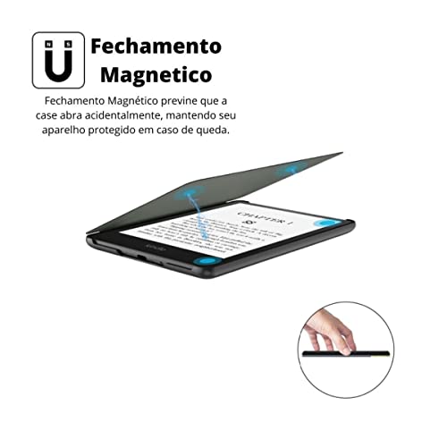 Capa Para Kindle 11ª Geração 2024 e 2022 (C2V2L3 e RS23CV) - Rígida - Sistema de Hibernação - Fechamento Magnético (Apricot Flower)