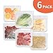 Reusable Sandwich Bags FDA Food Grade PEVA Reusable Storage Bags -Leakproof and Fresh for Snacks, Fruits, Lunch, Sandwiches, Washable and Reusable - 6 Pack