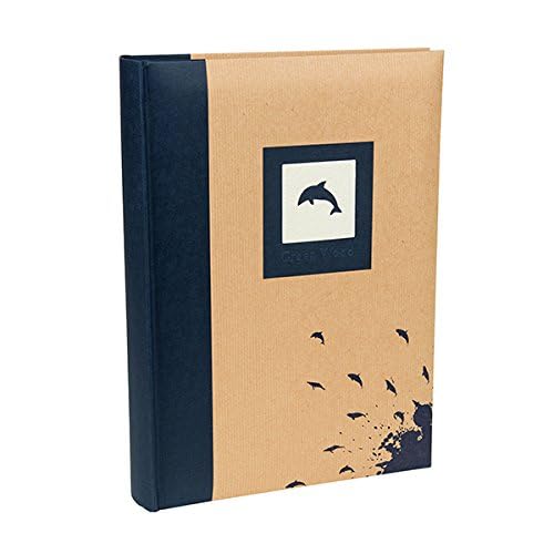 Kenro Blue Dolphin Photo Album 500 Photos 6x4 / 10x15cm with Kraft Paper Cover Family Photograph Album, Green Wood Series – GRW009UE