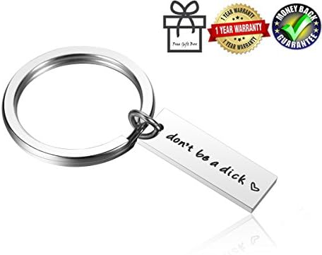 Alxeani Don't Be A Dick, Funny Keychain Gift for Husband, Fiance, Boyfriend, Valentines Day Gift, Birthday Gift for Him