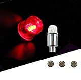 Big Dragonfly Pack of 4 LED Automatic Tyre Wheel Tire Valve Cap Light for Car Bike Bicycle Motorbicycle (Red)