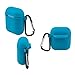 Tutor AirPods Silicone Case Shock Proof Protecitive Cover and Anti-Lost Strap and Headphone Case for Apple AirPods(Light Blue)
