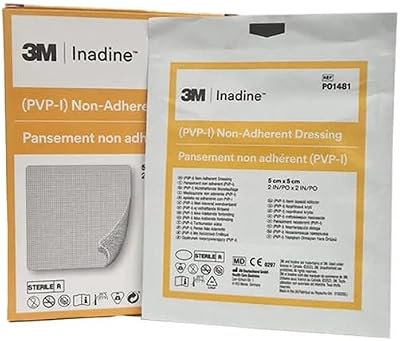 Inadine 5 cm x 5 cm Non-Adherent Wound Dressing with 10% Povidone-Iodine