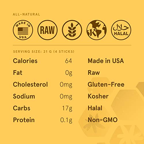 SB Organics Honey Stix (200 Pack) - Raw, All Natural, Unfiltered, Gluten-Free, Non-GMO, Kosher Honey Sticks/Packets/Straws Made in the USA