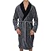 Regency New York Coral Fleece Robe Grey Black Collar Large/X-Large