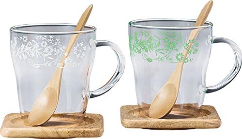 Elegant gift tea time heat mug pair set 330ml G805-H01 (japan import)