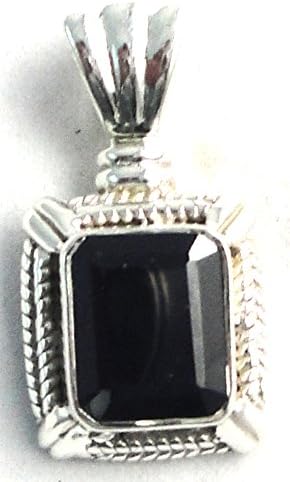 925 Sterling Silver Pendant Studded with Garnet, 4.38gm, Length 1.08inch, Width 0.59inch