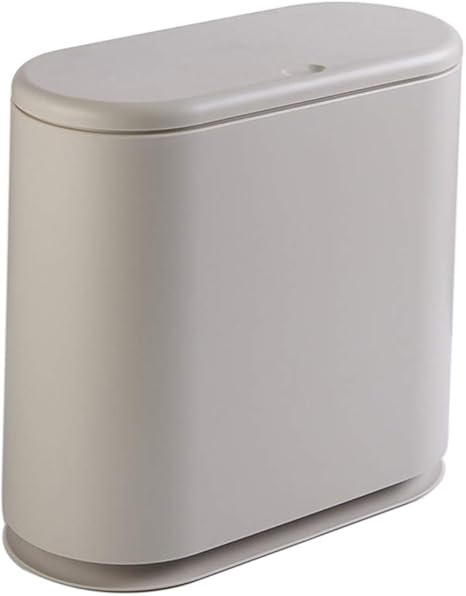 Amazon トイレポット ゴミ箱 トイレ 楕円形 ふた付き ワンタッチ 押し 二つゴミ袋入れでき シンプル オフィス 部屋 キッチン 洗面台 バスルーム ホテル 多用途 無地 高級感 グレー フタ付きゴミ箱 オンライン通販