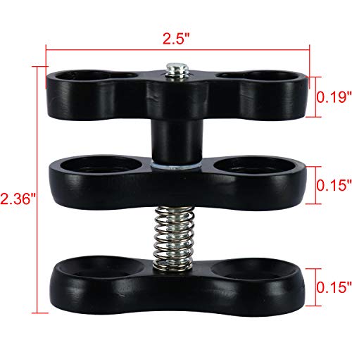 Amarine Made (1 Inch,2Pack) Black Standard Underwater Ball Clamp Mount